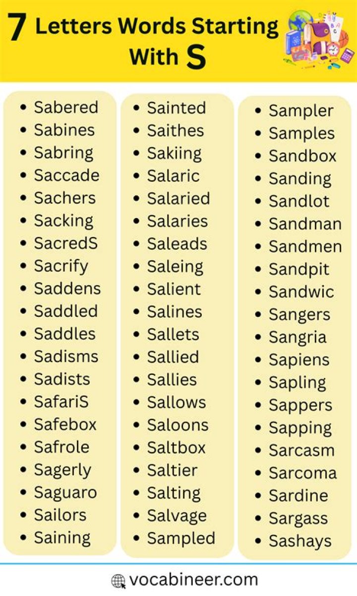 Discovering the World of 7 Letter Words Starting with S